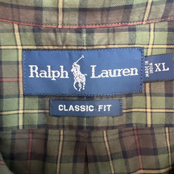 Ralph Lauren Men's Classic Brown & Burgundy Red Plaid Cotton Dress Shirt Size XL - Picture 4 of 9